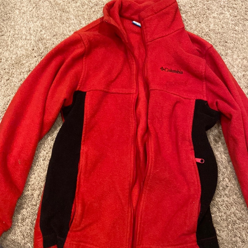 Red Columbia zip up jacket